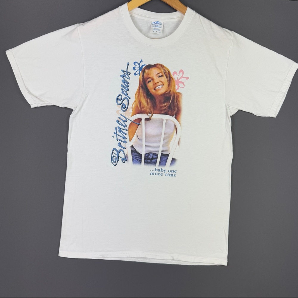 Britney Spears Baby One More Time Album Tour Concert Reprint Promo White Small T